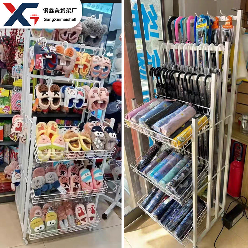 Shelf Mingchuang Umbrella Display Rack Folding Sun Umbrella General merchandise Mobile Wrought Iron Storage Display Rack