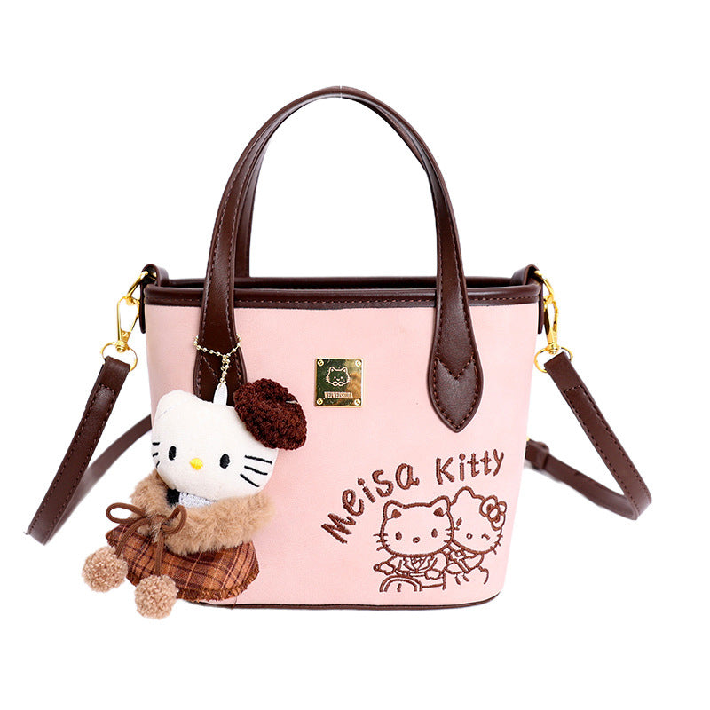new embroidered bucket bag for women, 2025 autumn/winter versatile shoulder bag, underarm bag, high-end textured crossbody bag