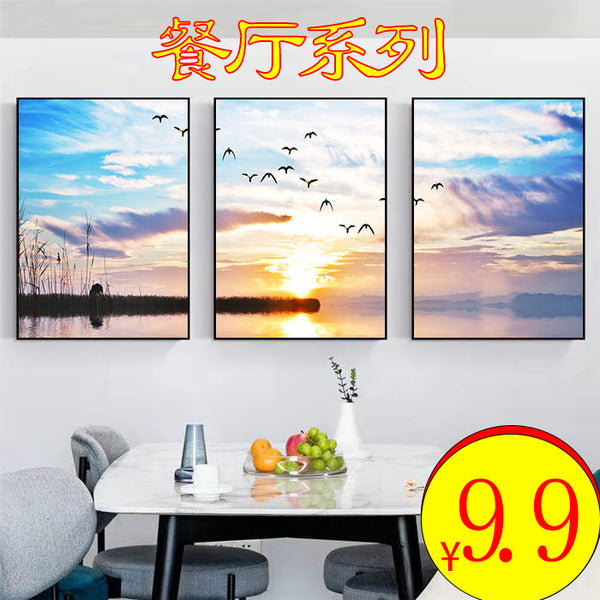 Restaurant decoration painting kitchen hanging painting dining table hotel background wall two fruit hall modern simple triptych