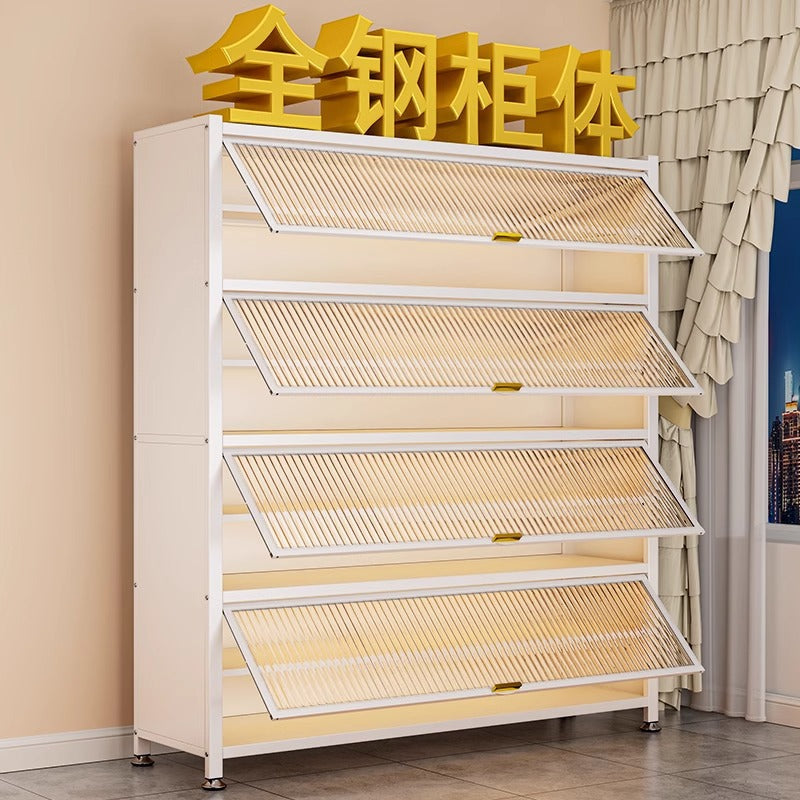 Shoe cabinet steel for home door all-in-one multi-layer dust-proof shoe rack entrance large-capacity storage cabinet metal storage shelf