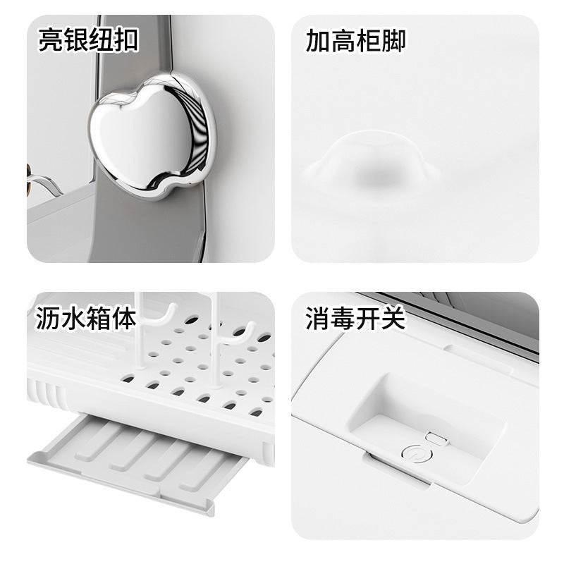 Bottle storage box, dustproof ultraviolet disinfection cup, drying drain box, baby, baby complementary food, cupboard rack