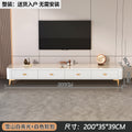 [no installation required] 200 snow mountain white rock slab + white cabinet gold airplane leg tv cabinet
