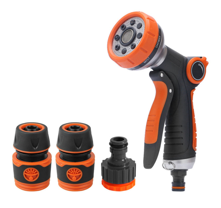 Deep digging water gun 9 function glue water gun set with regulating valve spray water gun  hot-selling car wash water gun set