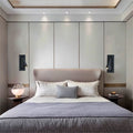 Led recessed wall sconce - rotatable reading light for hotel projects, guest rooms, bedrooms, and bedside use - wall mounted