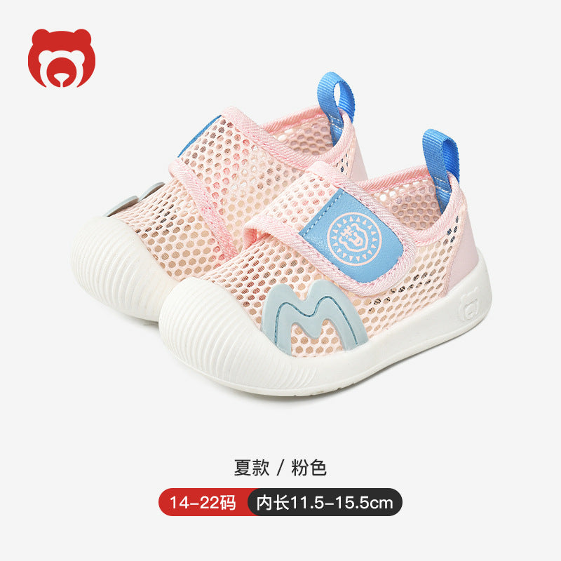 Baby sandals for boys, summer first walker shoes, 0-1-2 years old infant anti-slip soft sole mesh shoes for babies and toddlers, baby girl shoes