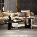 Ready-to-ship natural luxury stone coffee table - creative sofa table for living room, marble black rose ufo design, perfect for small spaces