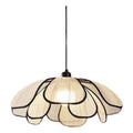 French cream style petal chandelier adjustable restaurant light, vintage retro petal lamp, high-end dining table lamp for dining room
