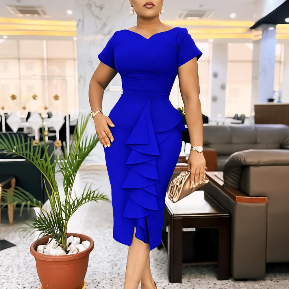 D3317plus size women's clothing  new arrivalfashioneleganteleganceruffles african dress