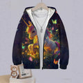 Kids' hoodie jacket, cross-border hot seller: cute cartoon print fashion zip-up hoodie for girls, dropshipping available