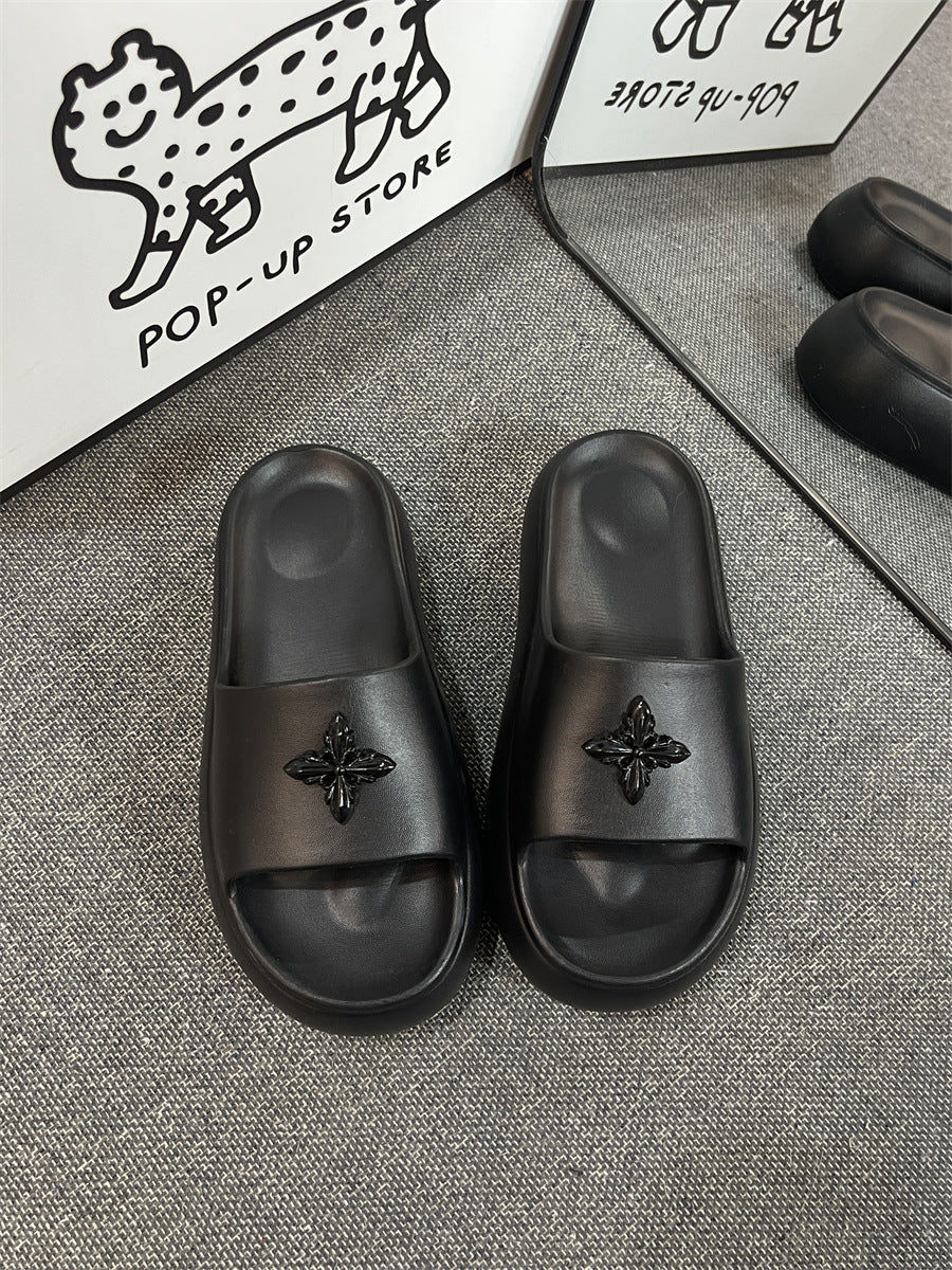 2025 new summer eva flip-flops women's summer outdoor thick sole "stomping on shit" sensation popular sandals for going out