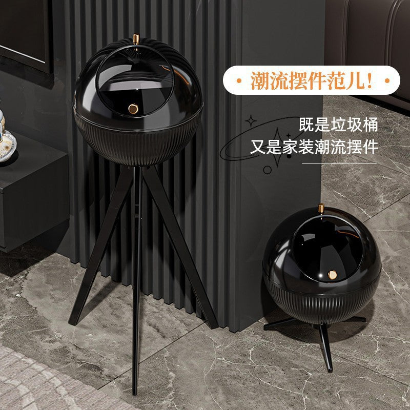 Trash can living room high-end for home bedroom kitchen high-leg storage bucket large-capacity storage rack no-bending garbage rack