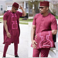 foreign trade fashion  couple wear plus size men's wear new jacquard cloth full craftsmanship scented three-piece suit