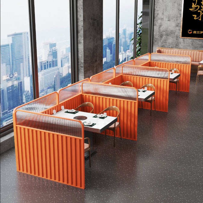 Changhong glass wrought iron card seat sofa low partition hot pot barbecue milk tea shop aisle fence modern simple decoration
