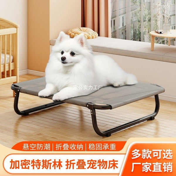Simple pet dog bed Moisture-proof kennel Off the ground Universal dog camp bed for all seasons Removable and washable Foldable pet bed