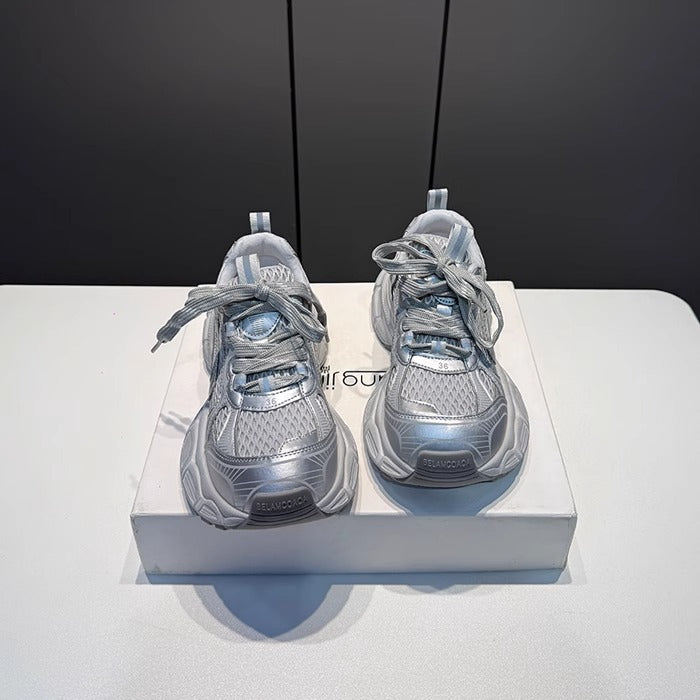 European station dad shoes women's 2026 summer new comfortable thick sole fashion breathable mesh versatile sports casual shoes