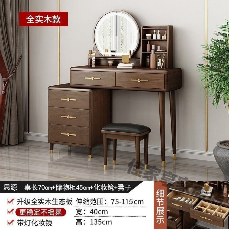 new chinoiserie modern dressing table bedroom casual makeup table with light storage cabinet all-in-one new makeup cabinet