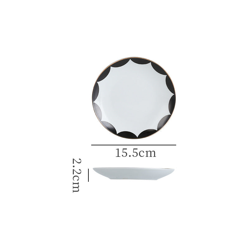 Showroom table tableware ornaments geometric bone china dinner plate scandinavian western food decorative plateaccessible luxury plate suit