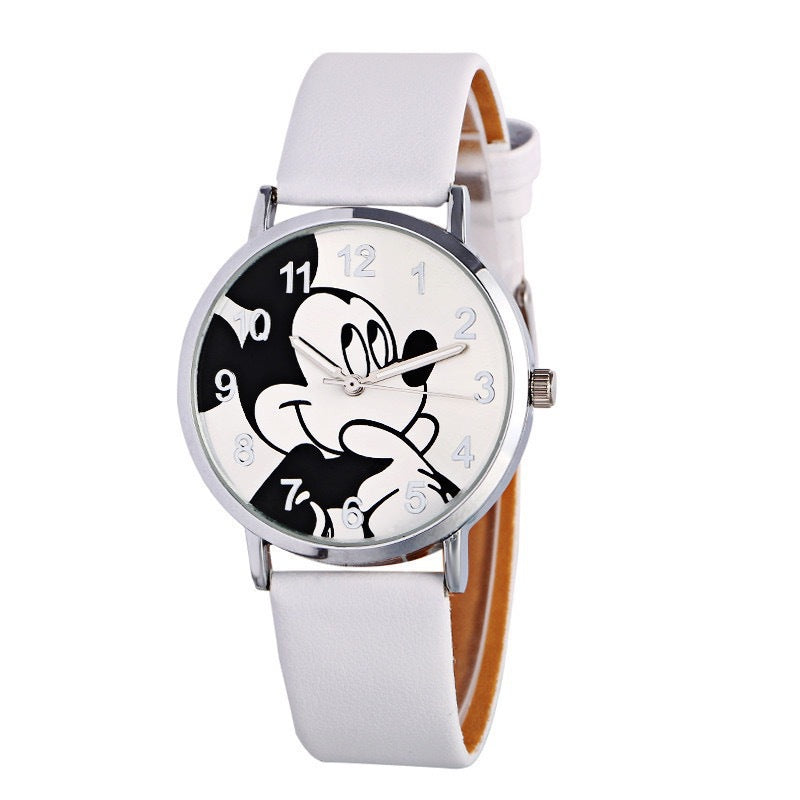 Wish cross-border wholesale cute mouse cartoon kids' watch, mouse pu leather strap fashion quartz watch, dropshipping available for women