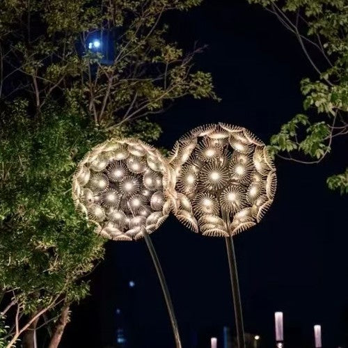 LED hard fiber dandelion landscape light outdoor square modeling light acrylic dandelion light lighting lawn light