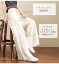 draped loose pants women's summerhigh waist cotton and linen pants casualloosestraight-leg pants