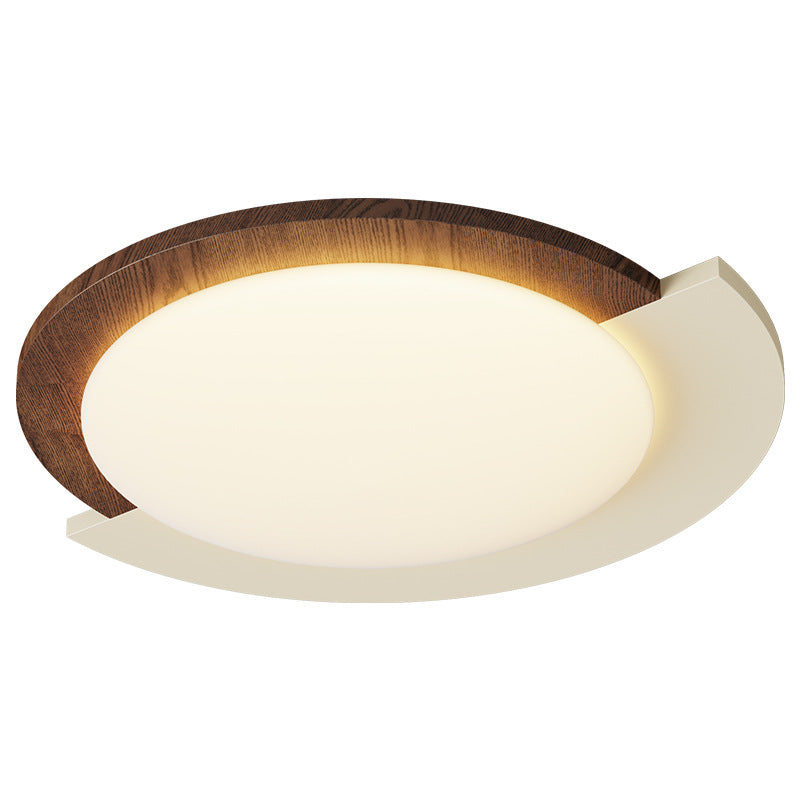 Wood grain retro bedroom ceiling light French medium and ancient style creative master bedroom light wabi sandy wind walnut pattern study light