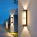 Solar powered waterproof wall light - up & down lighting - chinese style pillar/balcony outdoor garden villa luxury wall sconce