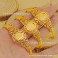 Trendy bohemian floral bangle bracelet, paired with a blooming high-end luxury bracelet as a bridal gift