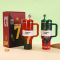 new arrival football series ice cup stanley portable straw cup large capacity 304 stainless steel thermos cup