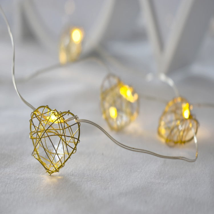 LED love copper wire string light Christmas party decoration battery box copper wire light holiday arrangement Bobo ball string light