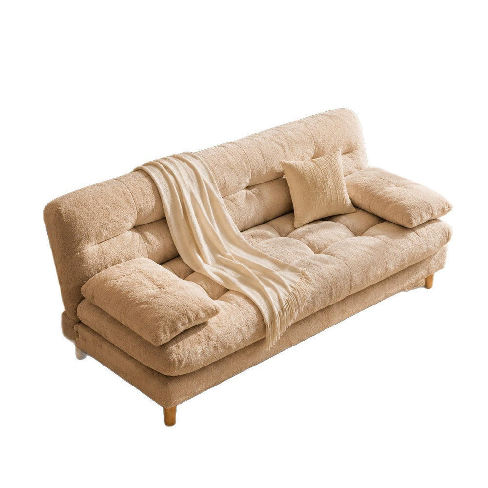 Second-hand style small apartment sofa bed lazy fabric sofa rental house b&b retro multi-person straight row reception sofa