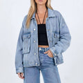 Amazon tiktok pinduoduo foreign trade cross-border fashion y2k style women's loose light washed denim jacket