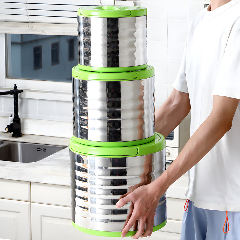 stainless steel thermal insulation pot suit office workers and students thermal insulation lunch box three-piece set food warmer rice bucket