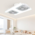 New e7 screw double row h ceiling fan light remote control 8 degree adjustable angle three-color light led silent fan light