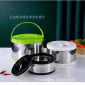 Factory direct sales export cross-border exclusive thermal insulation box fresh-keeping lunch box thermal insulation bucket high-end stainless steel fresh-keeping rice bucket set