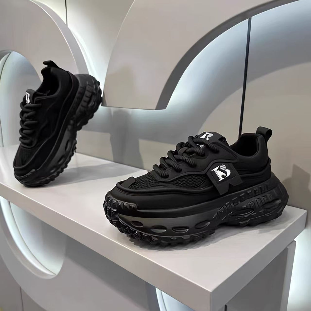 Tire bottom men's shoes winterfashionable brand easiest for matchcasual sneakers running non-slipthick solehidden heelxiaobai daddy shoes