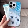 Turtle and starfish design, eye-catching phone case for apple 17 pro max. perfect for the beach, this iphone 16 case offers drop protection and a vibrant, ocean-inspired look