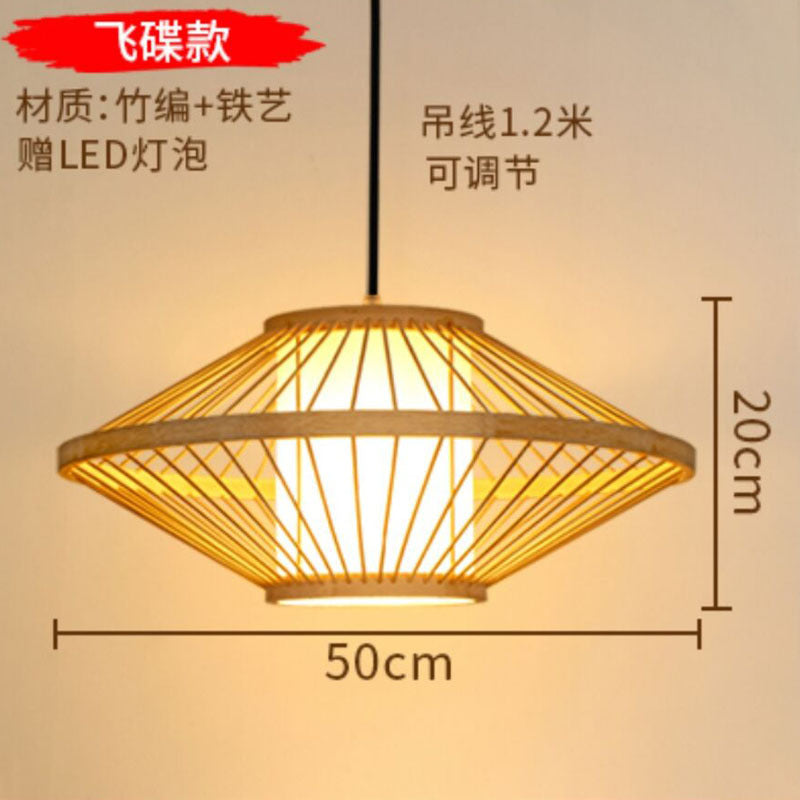 Japanese chandelier restaurant light tatami light new Chinese bamboo lamp zen light tea room light Chinese style bamboo art lighting