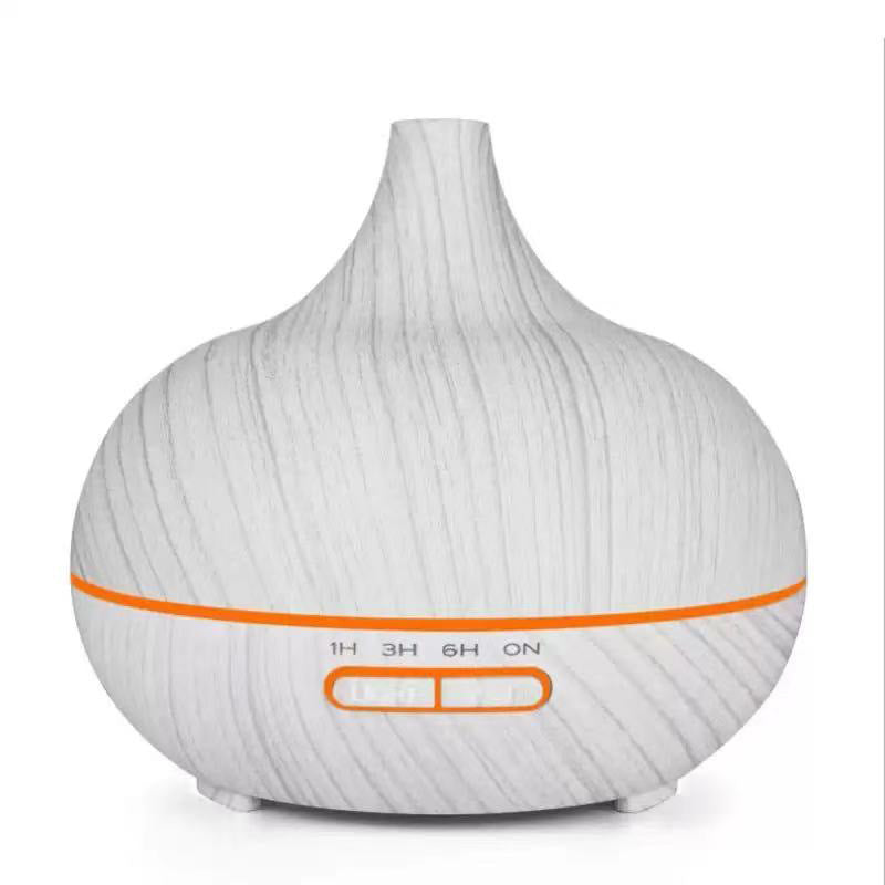 Wood grain aroma diffuser for home, bedroom, and hotel - ultrasonic essential oil mist humidifier with quiet operation, large capacity, and night light