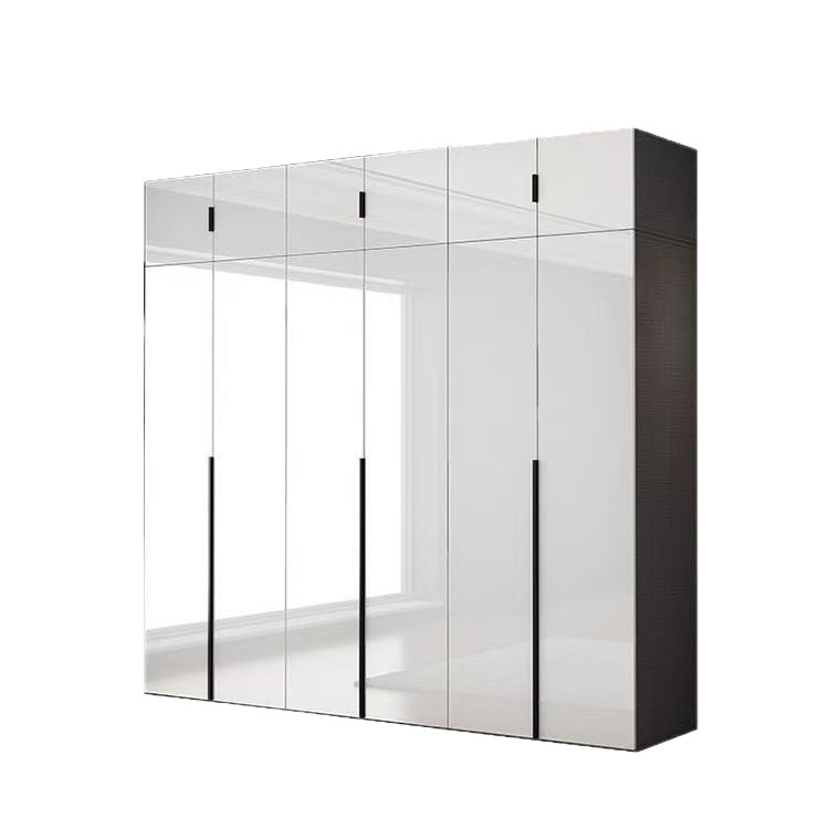 Solid wood glossy light luxury wardrobe for home bedroom, modern light luxury large wardrobe, high-gloss finish wardrobe, eco-friendly board wardrobe