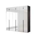 Solid wood glossy light luxury wardrobe for home bedroom, modern light luxury large wardrobe, high-gloss finish wardrobe, eco-friendly board wardrobe