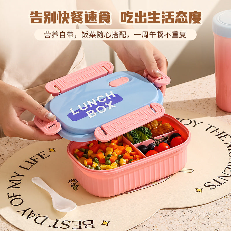 304 stainless steel lunch box - microwaveable, airtight, perfect for office workers -  new single-layer bento box