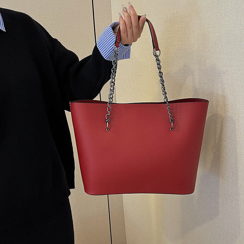 Cross-border bags bags women's 2025 new large-capacity commuter tote bag chain shoulder bag simple portable large bag