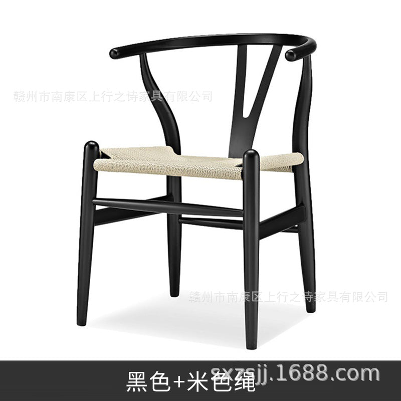 Shangxingzhi shi dining chair y chair hans chair solid wood desk chair single chair medieval chinoiserie solid wood chair with armrests