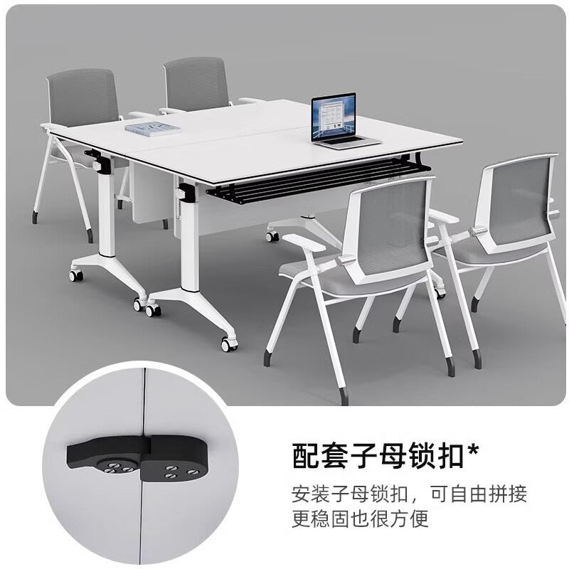 Saint rico movable training table foldable conference bench table office desk flip table desk and chair