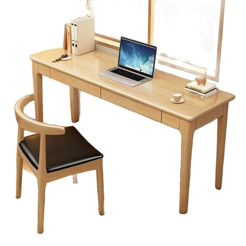 Solid wood desk office light luxury computer desk bedroom with drawer bench desk middle school student home writing desk