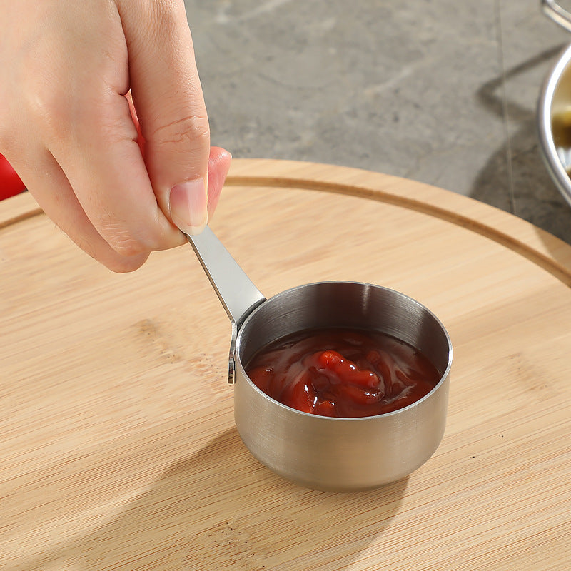 Stainless steel sauce cup with handle, commercial dipping dish, western steak sauce cup, juice cup, creative ketchup cup, tableware