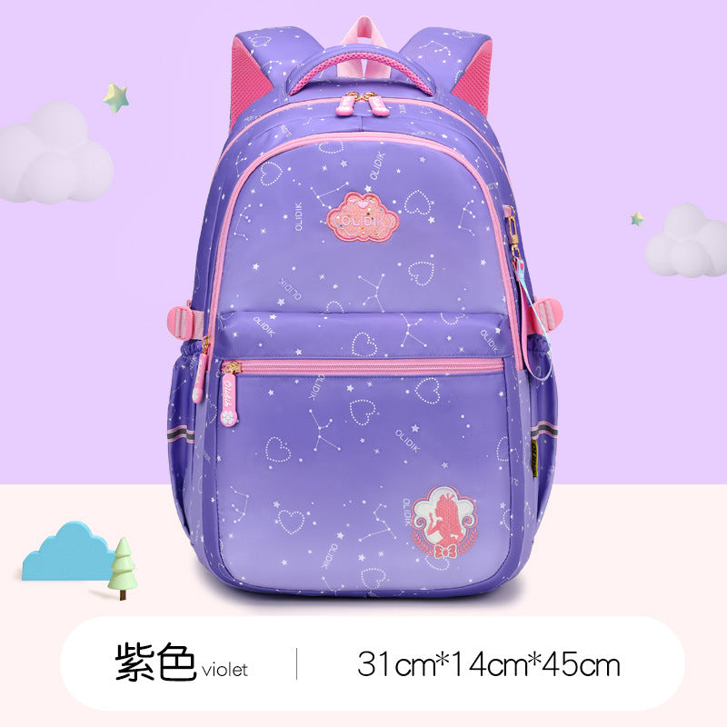School bag for primary school students and girls aged 6-12, light burden reduction for girls, spine protection, children's backpack customization for grades 1, 2 and 3