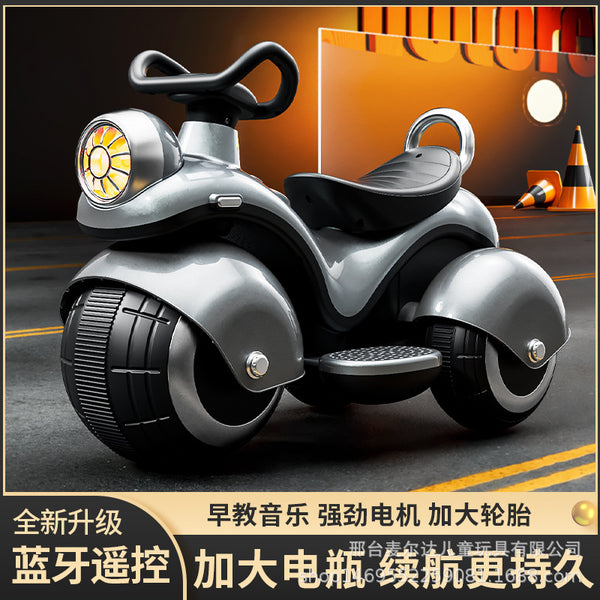 New children's electric vehicle motorcycle can seat tricycle boys and girls remote control children's toy car charging model