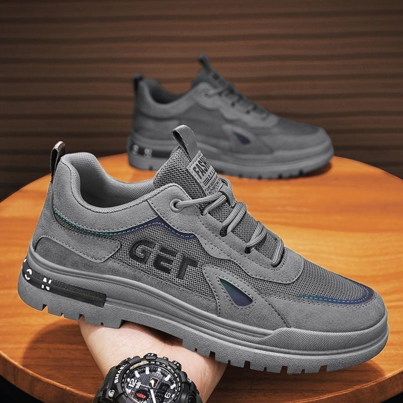 Spring work safety shoes for men, 2025 new winter work boots, mesh construction shoes, breathable mesh men's anti-slip work shoes