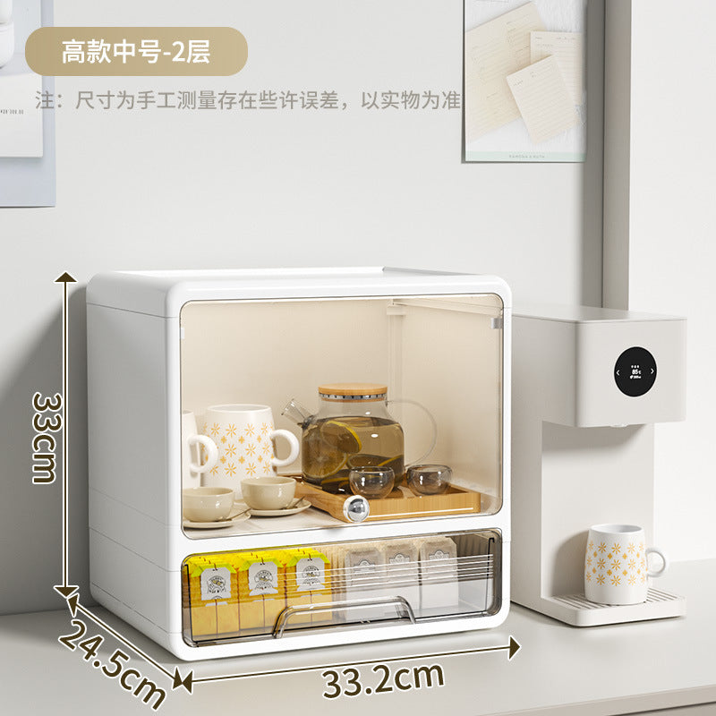 Storage box, drawer, multi-layer snack rack, kitchen desktop, tea cup rack, tea set, storage rack, water cup rack.